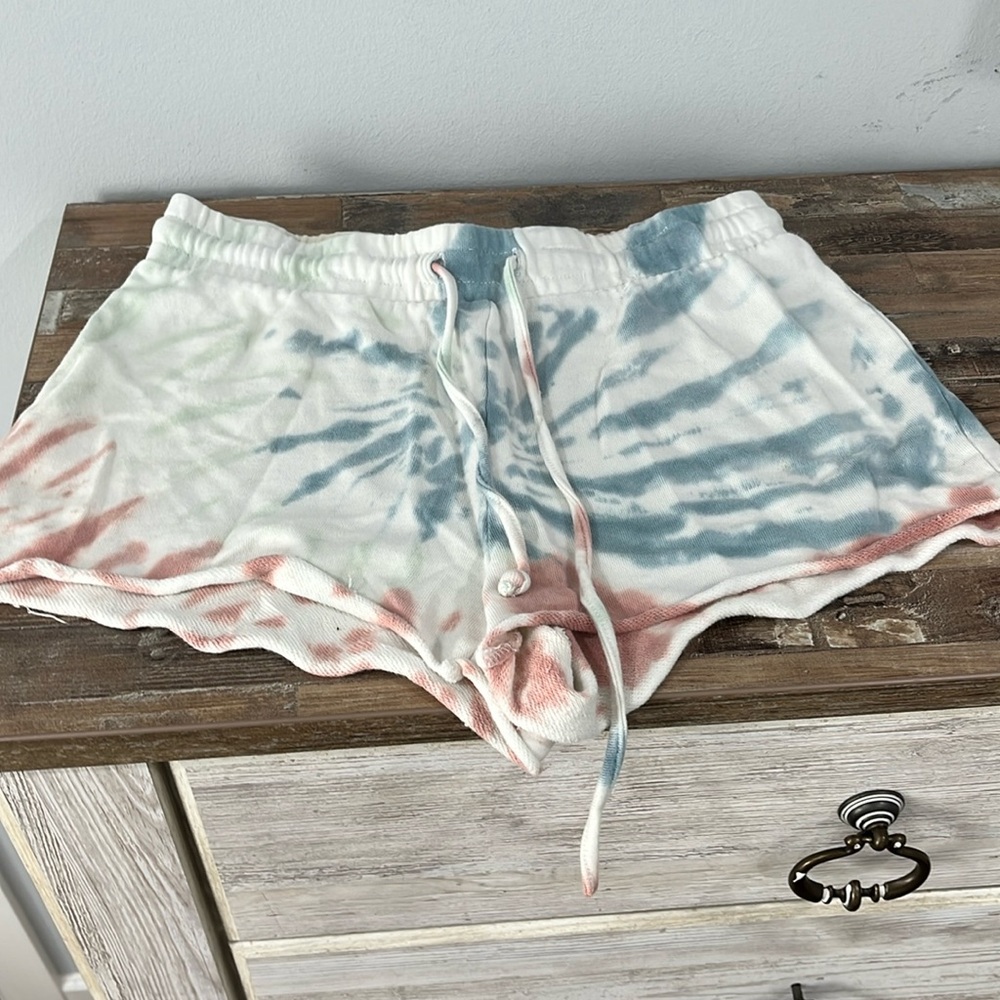 A Supply rainbow tie dye shorts